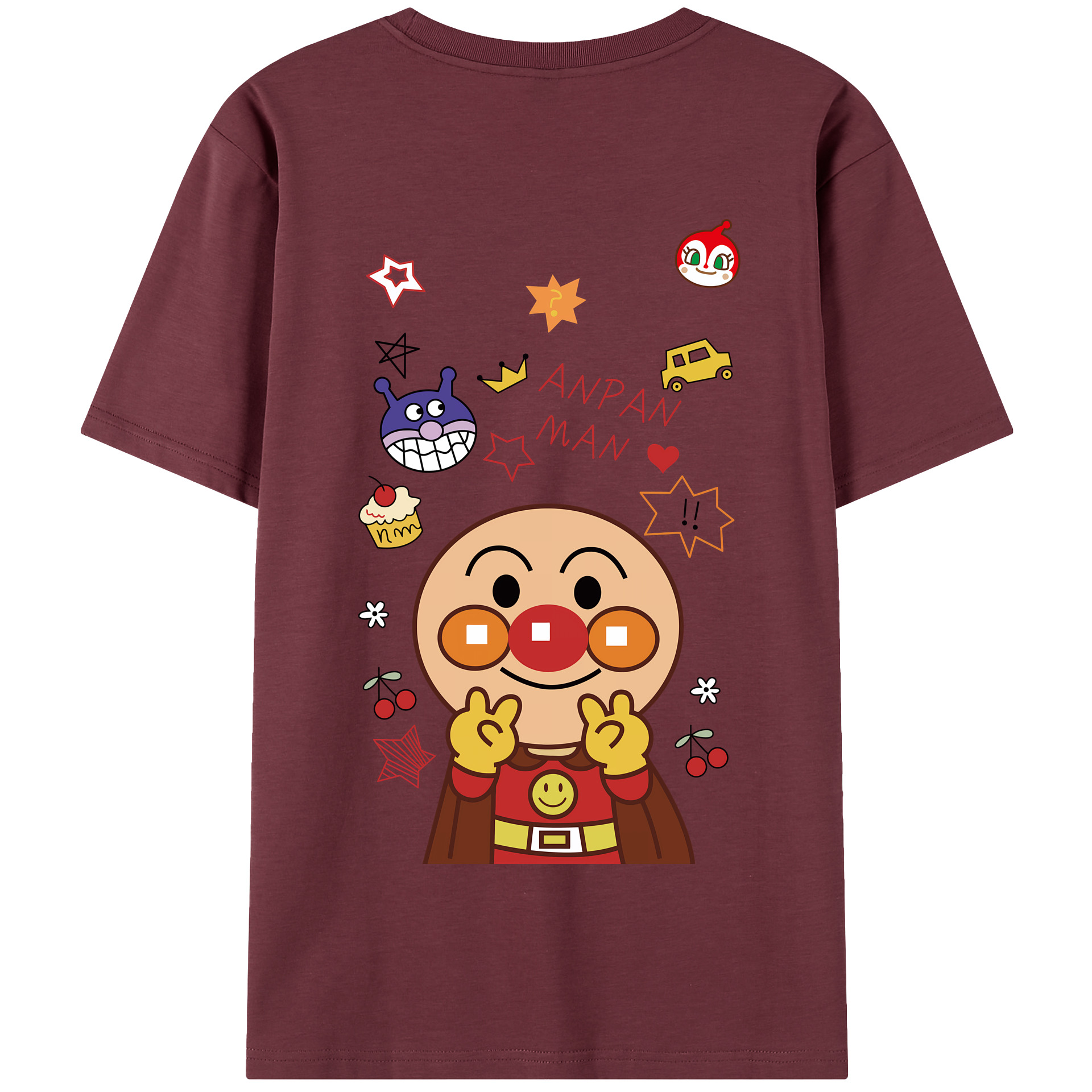 （画像用） アンパンマン Anpanman 綿100％半袖Tシャツ（背面プリント）